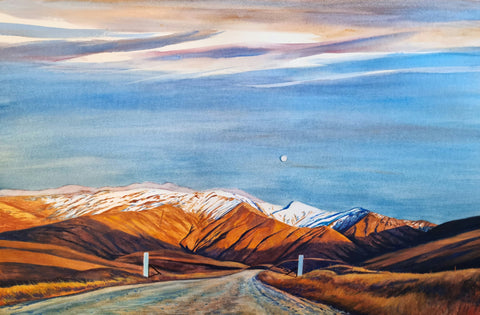 Kelvin McMillan-Road to Cadrona Skifield. Limited edition signed giclee print