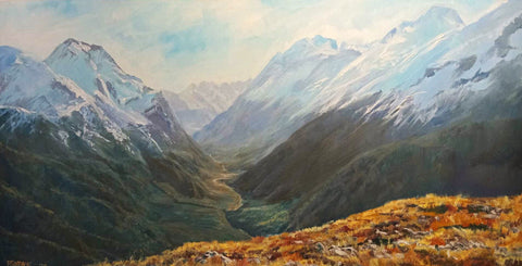 Deborah Lambert. The Routeburn from Sugar Loaf Pass.