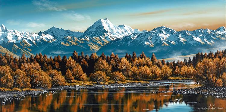 Dale Gallagher-Eastern Lake Pukaki Autumn-Giclee Print,