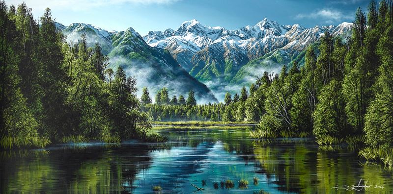 Dale Gallagher-Lake Matheson West Coast-Giclee Print,