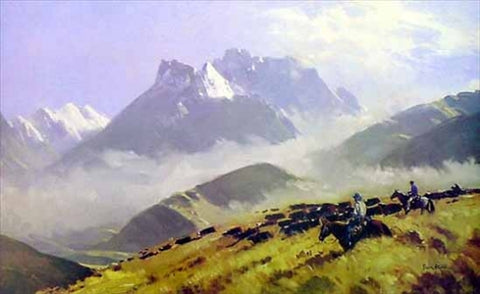 Peter Beadle-Cattle Muster at Mt Earnslaw print