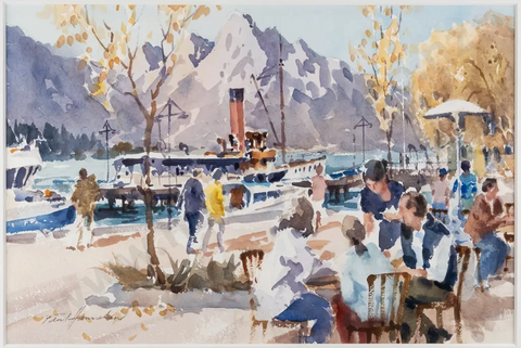 Paul Hanrahan-Queenstown Bay with the Earnslaw and Walter Peak.
