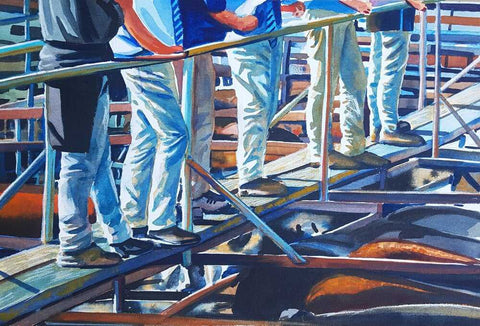 Kelvin McMillan-The Agents,Coalgate Sales Yards. Original watercolour