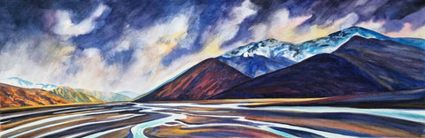 Kelvin McMillan-Storm clouds over the Waimakariri. Limited edition hand signed giclee print