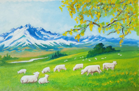 Annette Dickison- Sheep grazing in Southland.