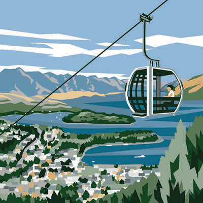 Ira Mitchell-Queenstown Gondola print