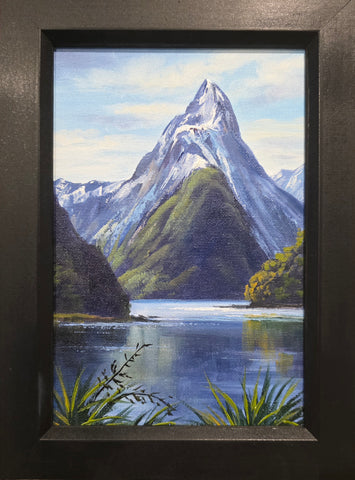 Tony Roche-Reflection of Mitre Peak and Flax #576
