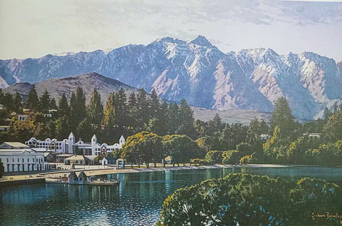 Graham Brinsley -Looking towards the Remarkables with Queenstown Bay print