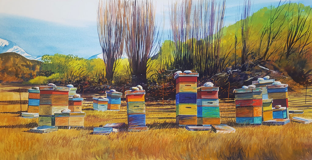 Kelvin McMillan-Beehives Matukituki Valley 2, Otago.Limited edition hand signed giclee print