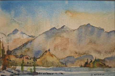 David Attwell-Lake Wanaka. Watercolour Plein Air