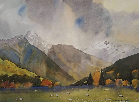 David Attwell-Matukituki Valley Watercolour Plein Air