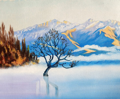 Annette Dickison-The Tree at Wanaka in winter fog.