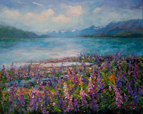 Mary Mai-Lupins at the end of the lake.