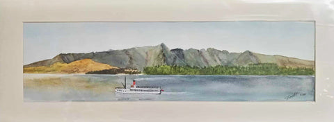 Rex Mills-Earnslaw old view. Lake Wakatipu.