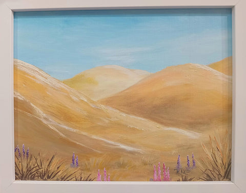 Ruth Reid-Lindis with Lupins.