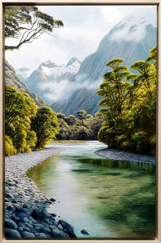 Blair Greig-Sunlit sanctuary, Hollyford River