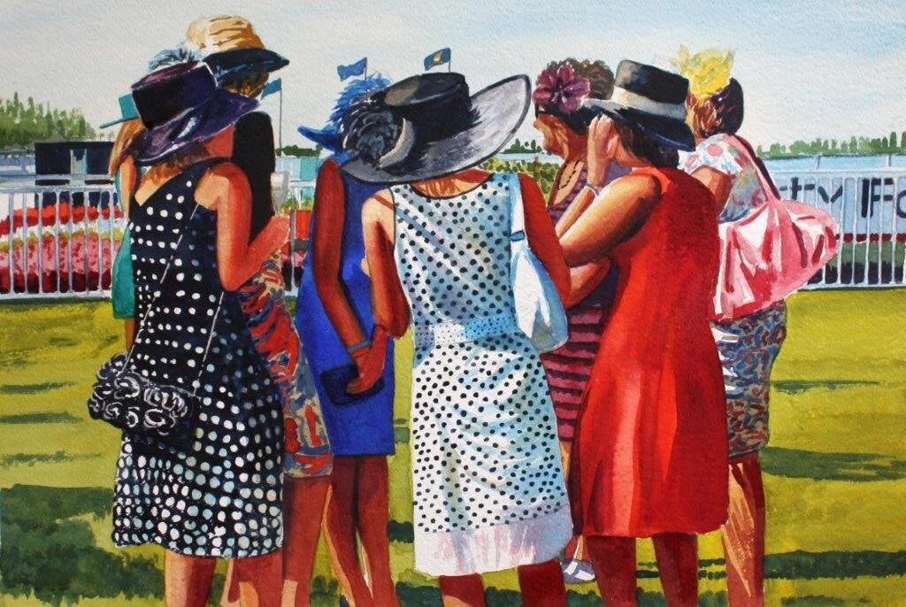 Kelvin McMillan-The Ladies at the Riccarton Races. LE print