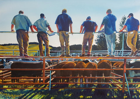 Kelvin McMillan-The Six Wise Men, Coalgate sale yards LE prints