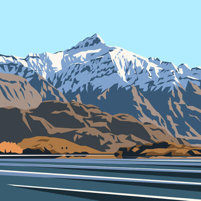Ira Mitchell-Black Peak Wanaka print