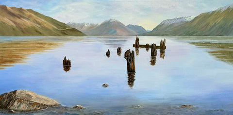 Ruth Reid-'The Old Jetty towards Glenorchy'