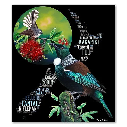 Tania Verrent-Tui and New Zealand Bird Placenames #100 Giclee Print
