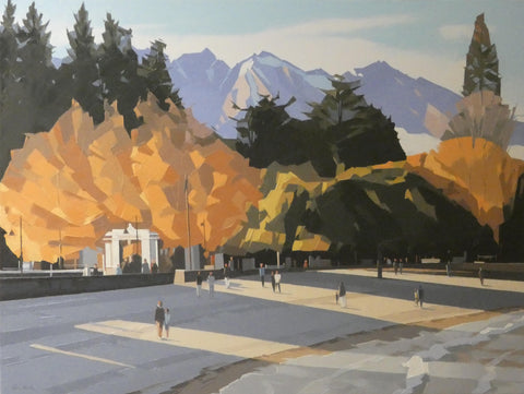 John Gillies-Queenstown Memorial Arch with The Remarkables