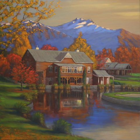 Philip Beadle-The Millhouse at Millbrook with the Remarkables Mountain in the background.